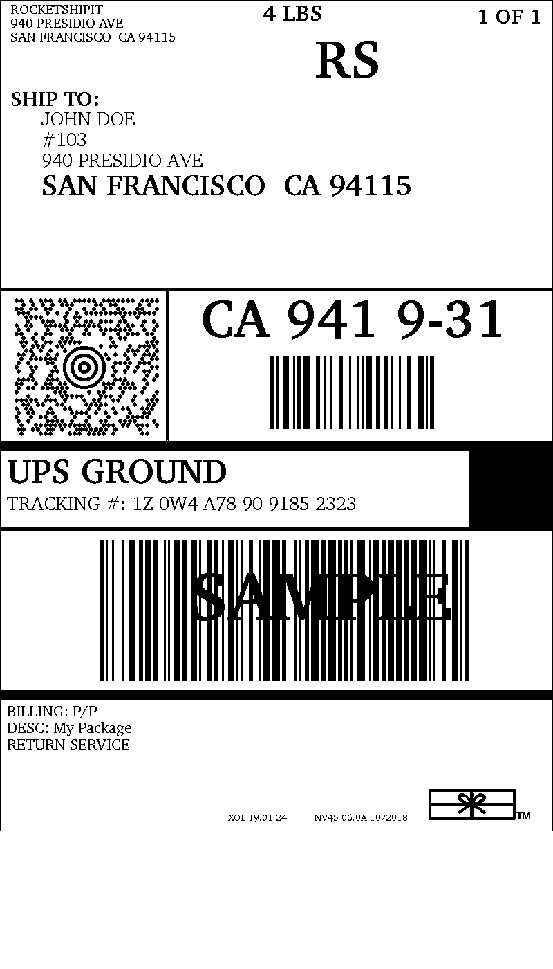 UPS Return Label